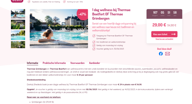 1 dag wellness bij Thermae Boetfort OF Therma...