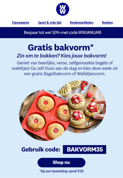 Gratis bakvorm bij aankoop vanaf €35 bij de w...