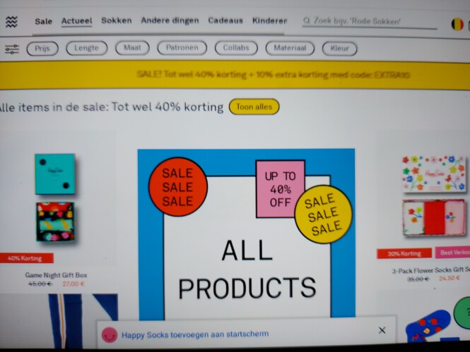 happysocks.com tot -40% korting + 10% extra m...