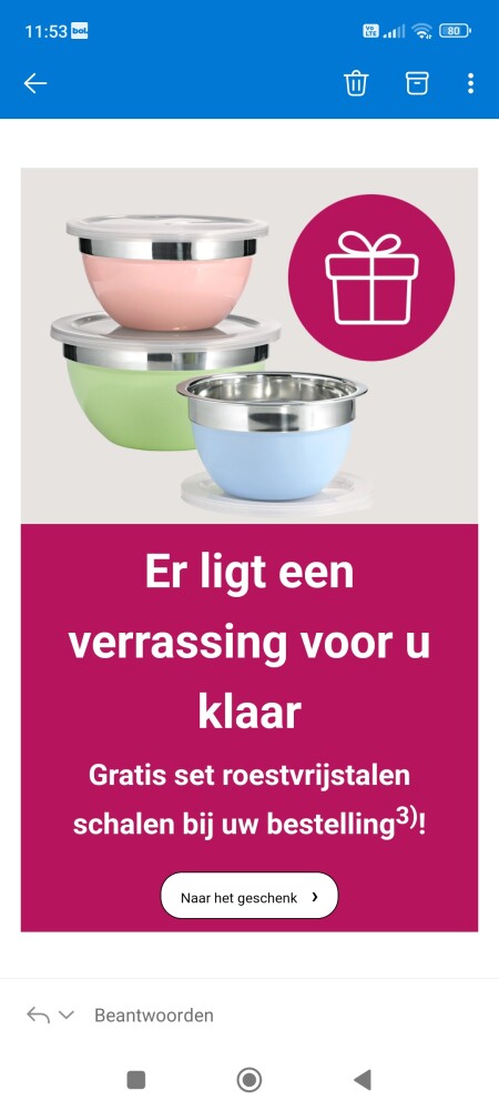 Bij klingel ontvang je bij uw bestelling vana...