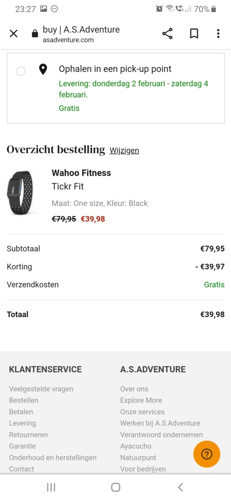 Wahoo TICKR Fit Hartslagmeter A.S. Adventure:...