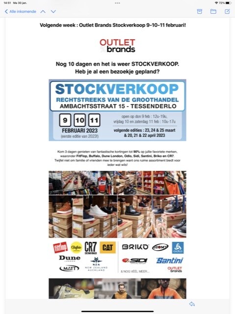 Outlet Brands Stockverkoop 9-10-11 februari k...