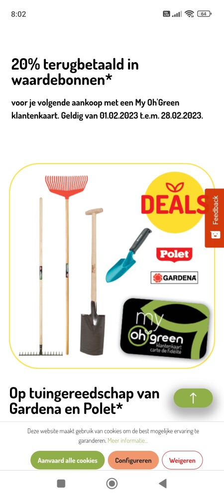 Februari deals bij oh'green: 20% terugbetaald...