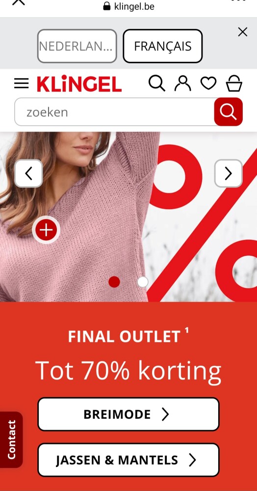 klingel.be final outlet tot 70% korting