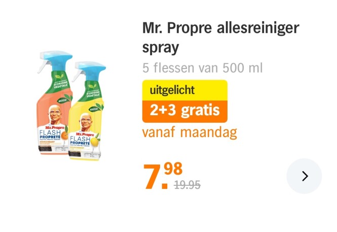 Albert Heijn vanaf maandag mr. Propre allesre...
