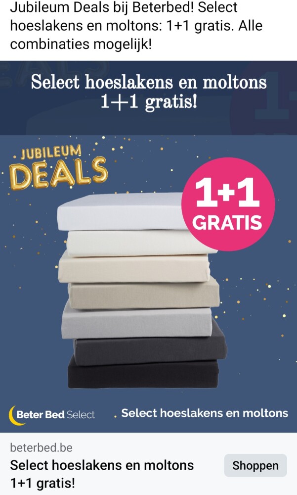 beterbed.be 1+1 select hoeslakens en moltons
