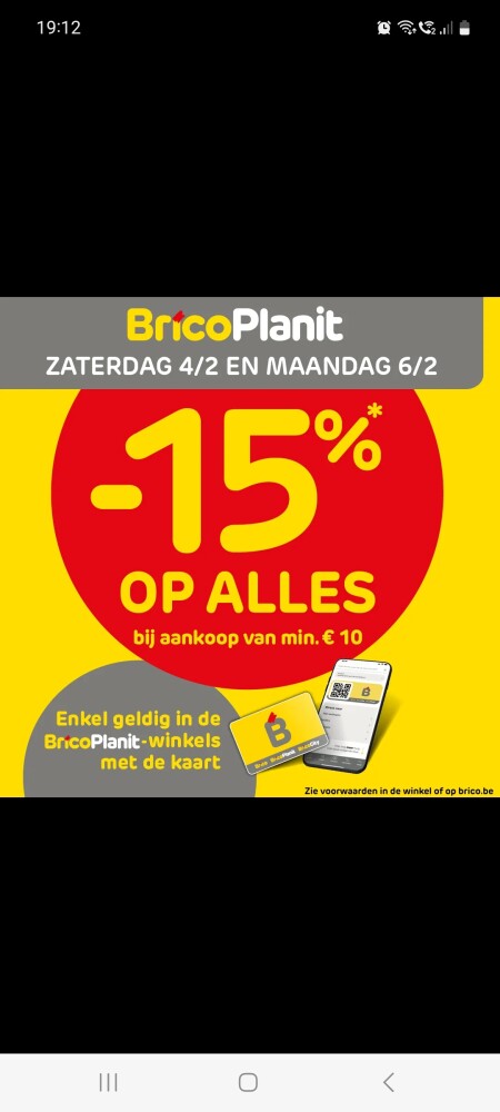 Bricoplanet 4/2-6/2 -15% op alles bav min 10€...