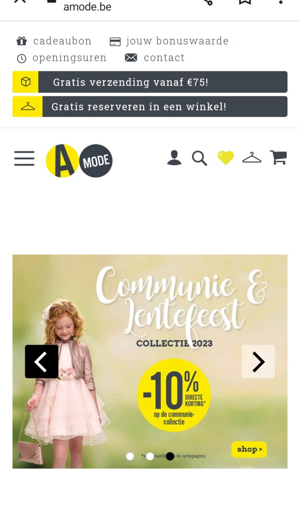 amode.be 10% directe korting* op de communiec...