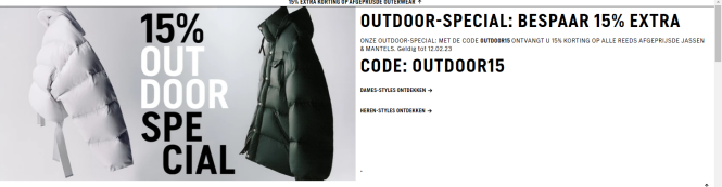 15% KORTING OP ALLE REEDS AFGEPRIJSDE JASSEN...