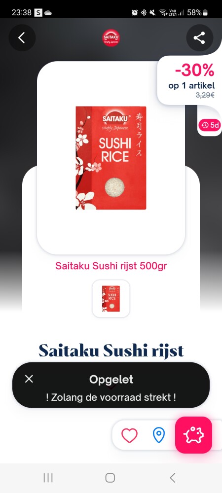 Shopmium -30% saitaku sushi rijst 500gr