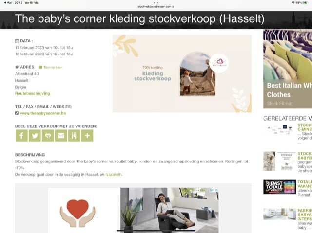The baby's corner kleding stockverkoop (Hasse...