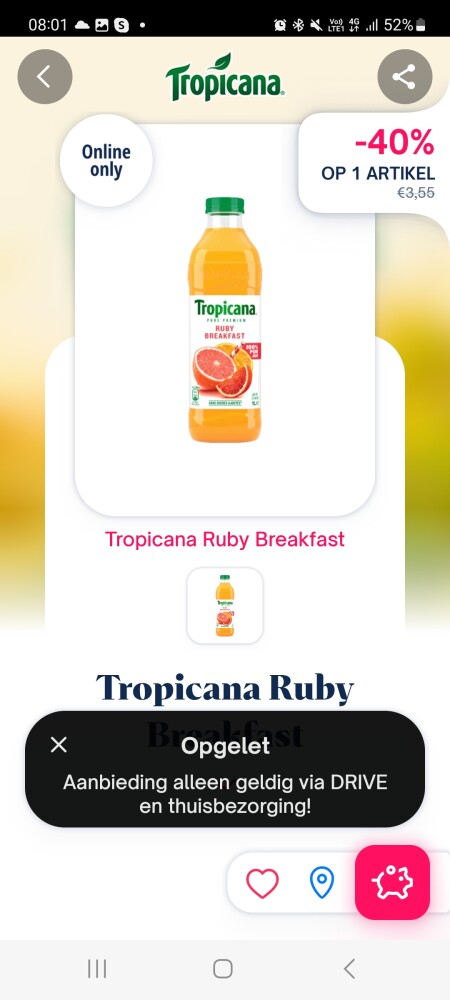 Shopmium -40% tropicana Ruby breakfast