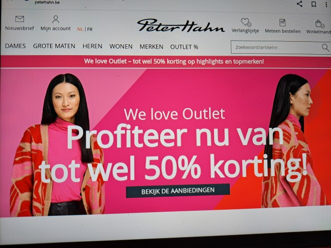 peterhahn.be we love Outlet tot wel 50% korti...
