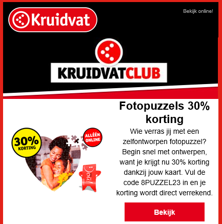30% korting op fotopuzzels bij kruidvat.be