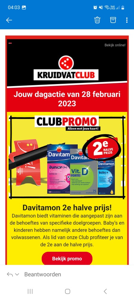 Kruidvat dagactie clubpromo davitamon 2e hal...