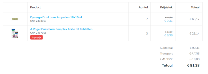 €62.59 korting gekregen bij Pazzox.be: 7*Dyne...