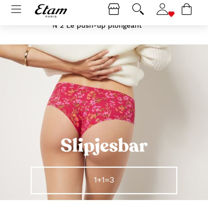 etam.be koop 2 slips en krijg 1 gratis