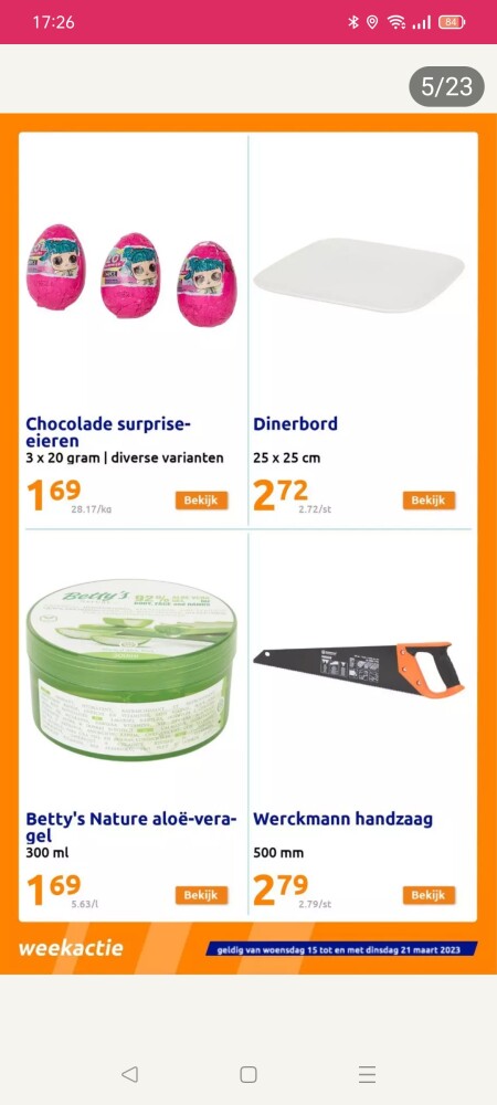 Bij de action kun je t.e.m 21/3 betty's natur...