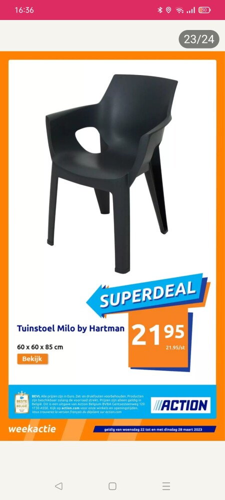 Tuinstoel Milo by Hartman action 21,95€ (t.e....
