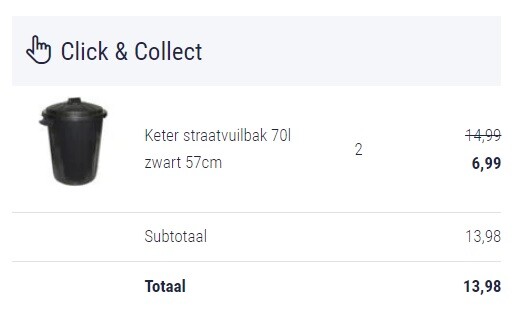 Hubo Afvalemmer + deksel 70L nu voor € 6,99 i...