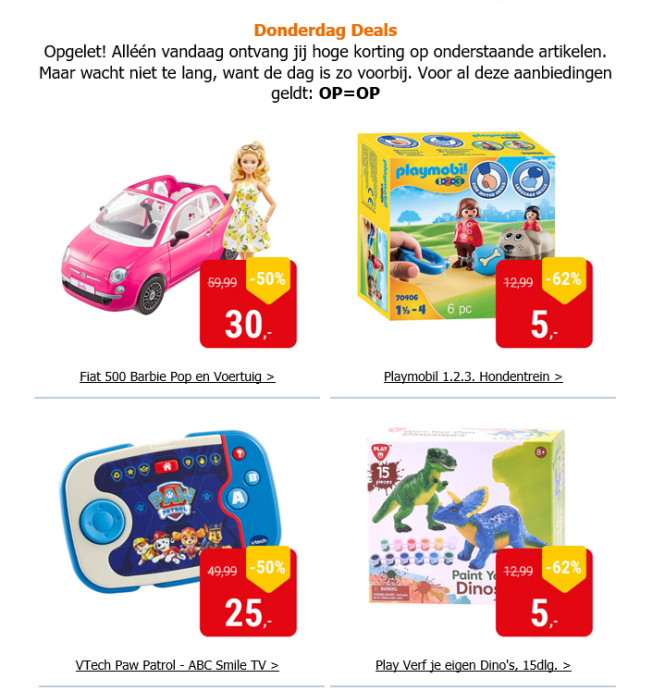 Donderdagdeal bij lobbes.nl: tot -62% korting...