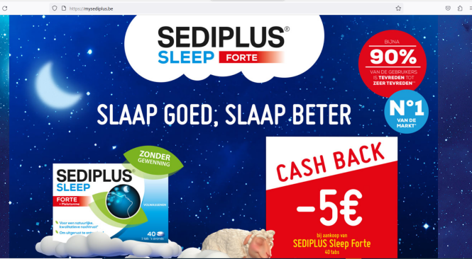 SEDIPLUS Sleep Forte 5€ terugbetaald https:/...