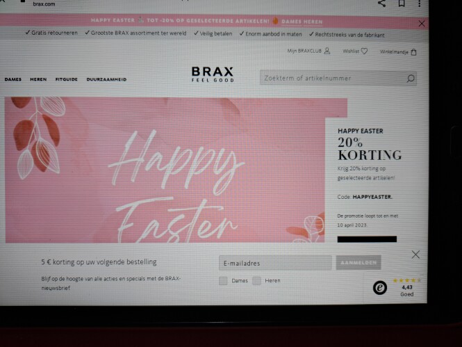 brax.com happy easter 20% korting op geselect...