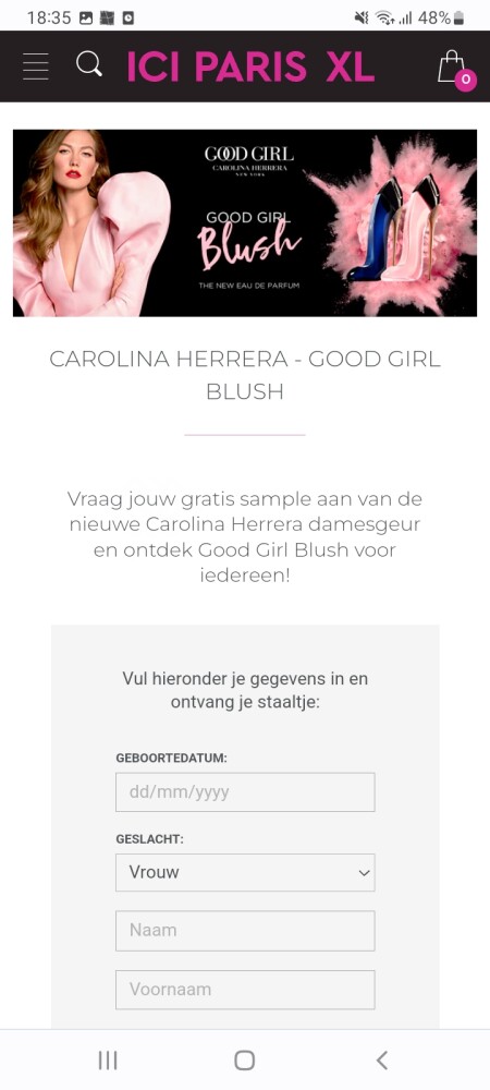 Gratis staaltje Good Girl Blush aanvragen v d...
