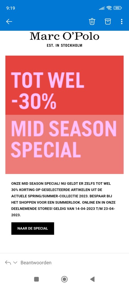 Mid season sale bij Marc o'polo: tot -30% op...
