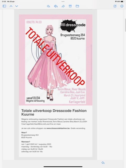 Totale uitverkoop Dresscode Fashion Kuurne We...