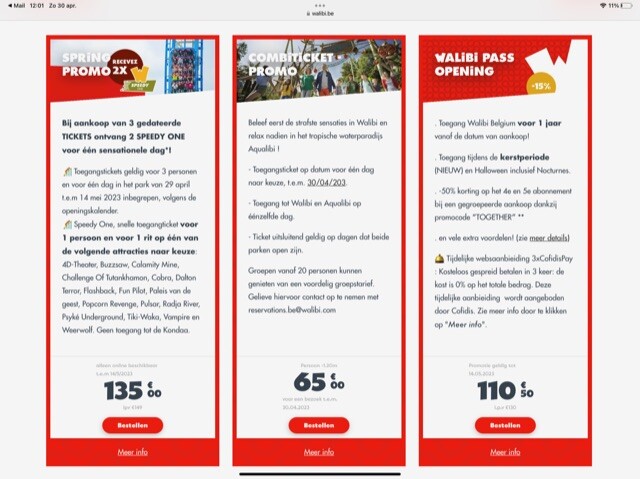 3 dagtickets en 2 Speedy One pasjes voor €135...