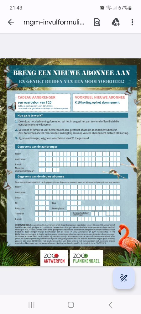 ZOO Planckendael en ZOO Antwerpen: Breng een...