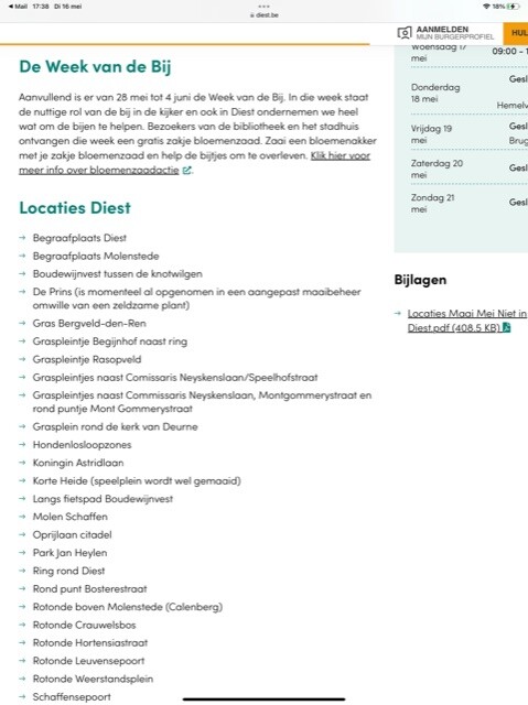 Stad Diest Aanvullend is er van 28 mei tot 4...