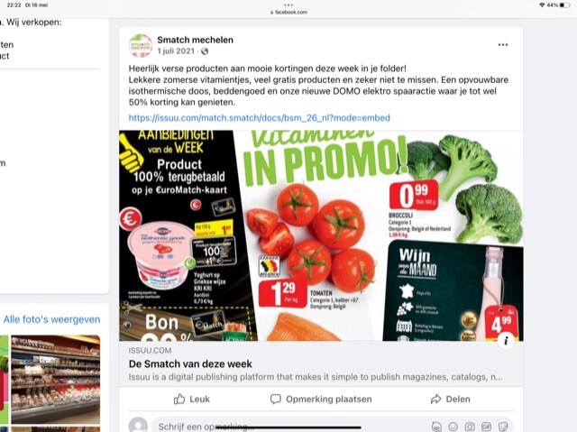 Op de klantenkaart bij smatch mechelen 100% t...