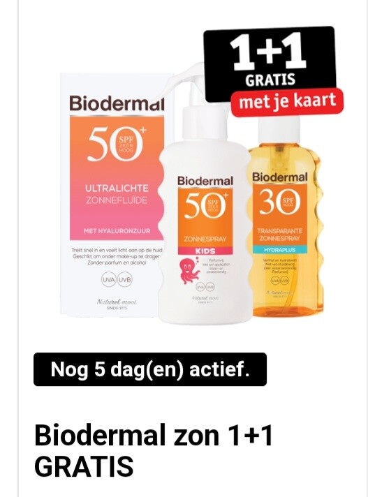 Kruidvat clubpromo 1+1 biodermal zon met je k...