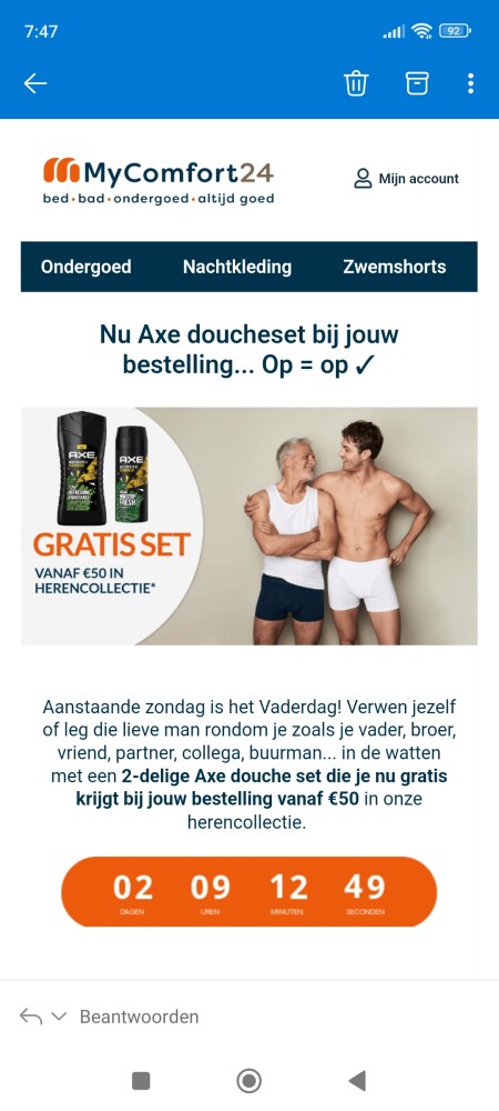 Shop voor €50 of meer aan heren artikelen en...
