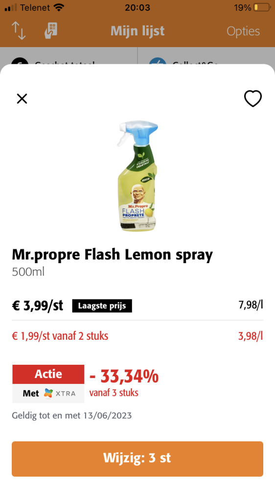Mr.propre Flash lemon spray slechts €0,98 voo...