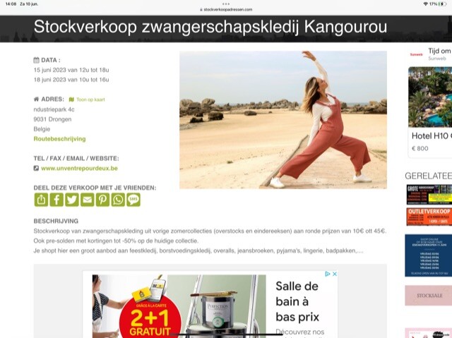 Stockverkoop zwangerschapskledij Kangourou 15...