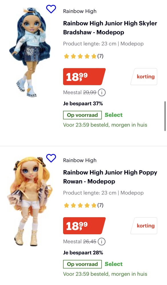 Korting op Rainbow high & L.O.L. Surprise bi...