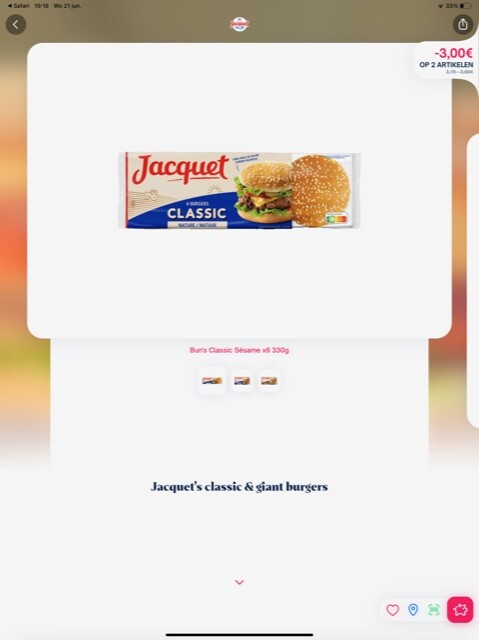 3€ terugbetaald voor jacquet geant via Shopni...