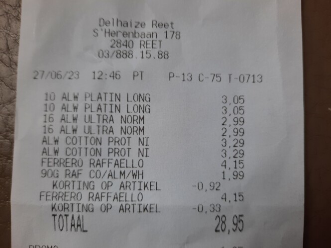 Delhaize always platinum, ultra norm, cotton...