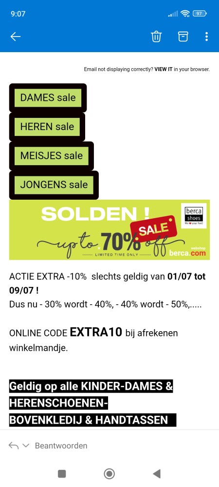 ACTIE EXTRA -10% korting op de sale, slechts...