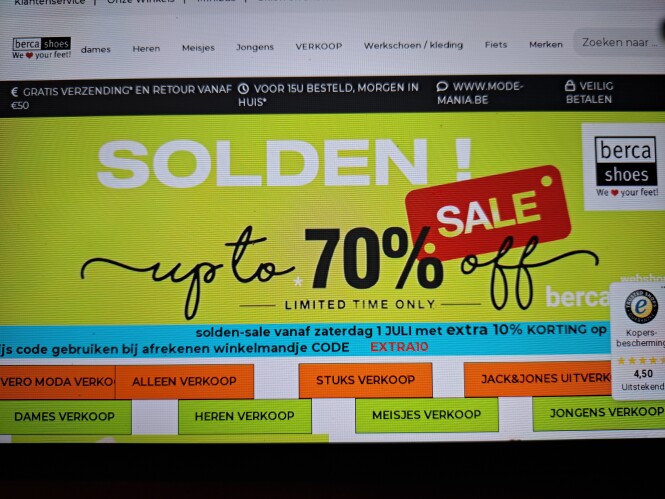 berca.com solden tot -70% +10% extra
