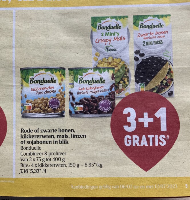 Delhaize vanaf donderdag 6/7 Bonduelle rode...