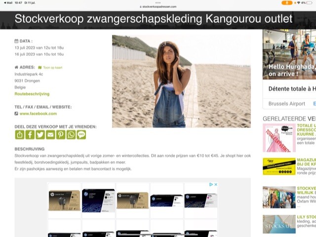 Stockverkoop zwangerschapskleding Kangourou o...