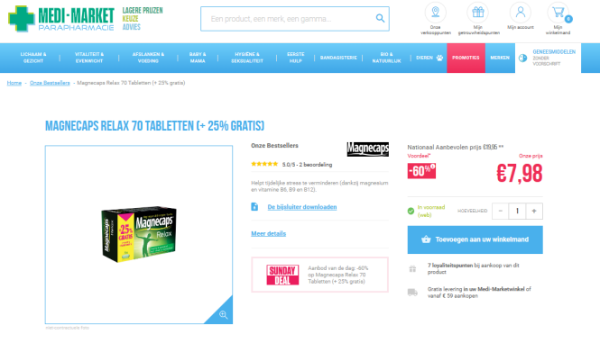 Sunday Deal bij medi-market: -60% Magnecaps R...