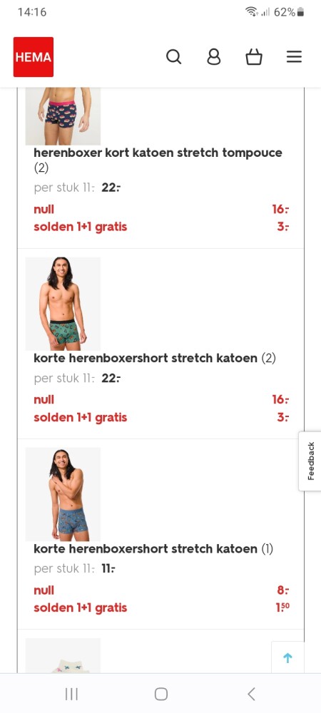Bij Hema online 13 boxershorts en 2 paar enke...