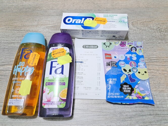 Kruidvat Duffel gele sticker -75% korting van...