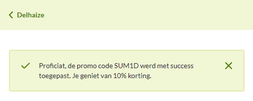 10% korting bij Delhaize online en in de app