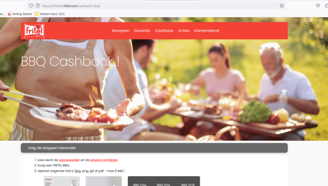 Fritel BBQ Cashback Actie tot €50,- cashback...